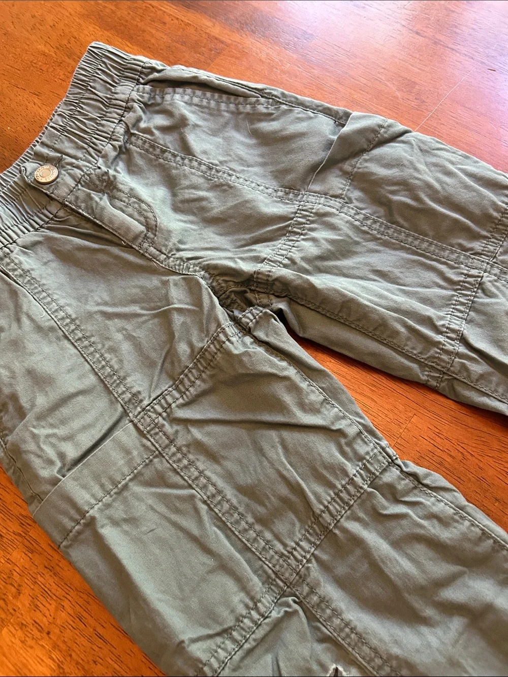 GAP Kids Olive Green Wide Leg Cargo Pants | Girls XS 4-5 Utility Pants